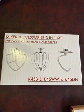 Mixer Accessories 3-in-1 Set - White with Red Text